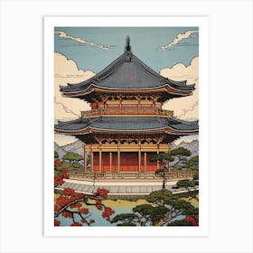 Todai Ji, Japan Vintage Travel Art 4 Art Print