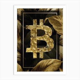 Bitcoin Gold Leaf Art Print