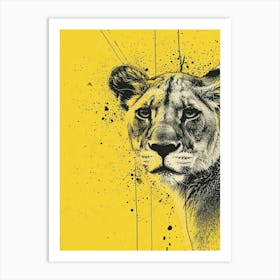 Yellow Mountain Lion 1 Art Print