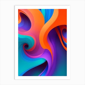 Abstract Colorful Waves Vertical Composition 15 Art Print