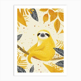 Yellow Sloth 1 Art Print