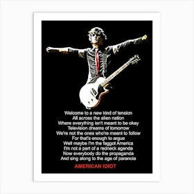 American Idiot greenday Art Print