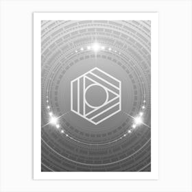Geometric Glyph in White and Silver with Sparkle Array n.0050 Art Print