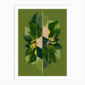 Geometric Leaves Art Print