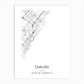 Oakville,Canada Minimalist Map Art Print