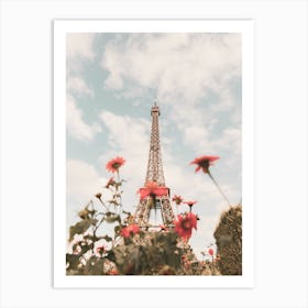 Eiffel Tower Blooms Ii  Art Print