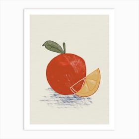 Abstract Orange Fruit Drawing 1 Art Print