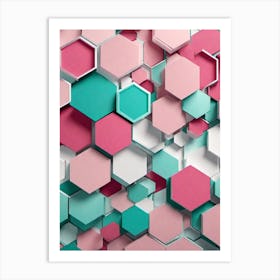 Hexagons Wallpaper Art Print