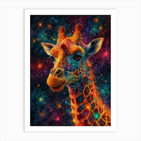 Galaxy Giraffe Art Print