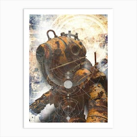 Poster Diver Vintage Illustration Art 07 Art Print