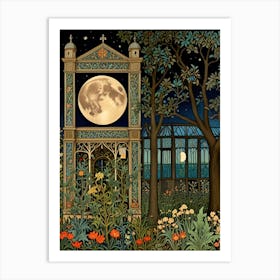 William Morris Moonlight In The Garden 17 Art Print