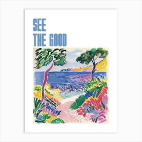 See The Good Poster Seaside Doodle Matisse Style 13 Art Print