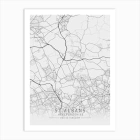 St Albans Map Art Print