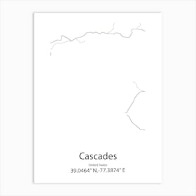 Cascades,United States Minimalist Map 1 Art Print