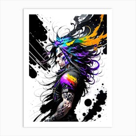 Rainbow Haired Girl Art Print