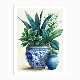 Chinese Potted Plants 1 Art Print