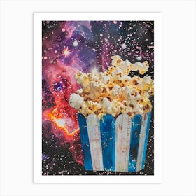 Galaxy Popcorn Collage Art Print
