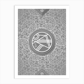 Geometric Glyph Sigil with Hex Array Pattern in Gray n.0203 Art Print