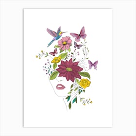 Spirit of Nature - Abstract Floral Portrait Art Print