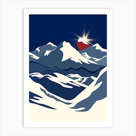 Everest Mountains At Night Art Print