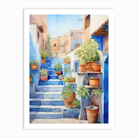 Blue Village In Morocco Art Print