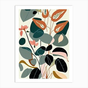 Wild Ginger Wildflower Modern Muted Colours Art Print