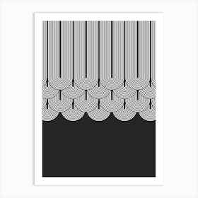 Black And White Rainbows Shapes Art Print