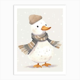 Duck In Winter Nursery Art Print