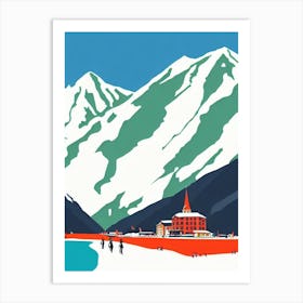 St Anton, Austria Midcentury Vintage Skiing Poster Art Print