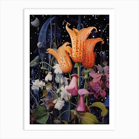 Surreal Florals Canterbury Bells 1 Flower Painting Art Print