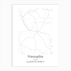 Friesoythe,Germany Minimalist Map Art Print