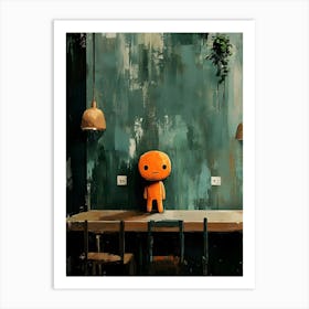 Orange Kawaii Art Print