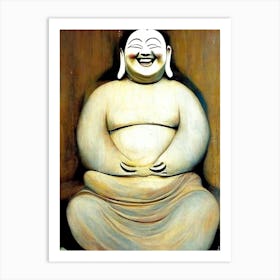 Laughing Buddha 2, Symbol Abstract Painting Art Print
