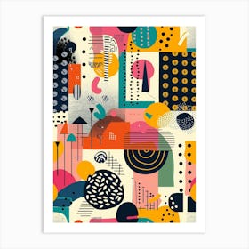 Playful And Colorful Geometric Shapes Arranged In A Fun And Whimsical Way 7 Art Print