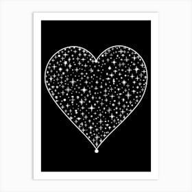 Celestial Zodiac Heart & Glitter 2 Art Print