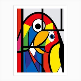 Parrots Abstract Pop Art 1 Art Print