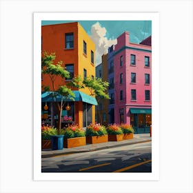 Colorful City Street Art Print