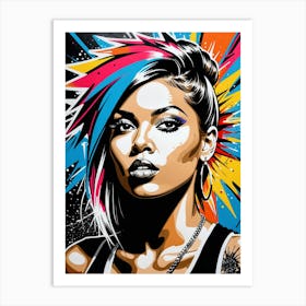 Graffiti Mural Of Beautiful Hip Hop Girl 36 Art Print