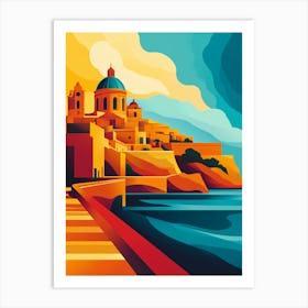 A Modern Art Poster Of Malta 3 Art Print