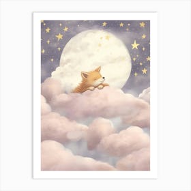 Sleeping Baby Coyote Art Print