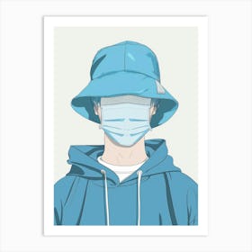 Sad light blue Art Print