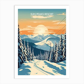 Poster Of Sun Peaks Resort   British Columbia, Canada, Ski Resort Illustration 0 Art Print