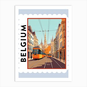 Belgium 2 Travel Stamp Poster Art Print