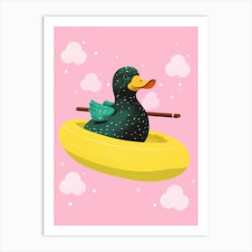 Duck In A Boat Art Print