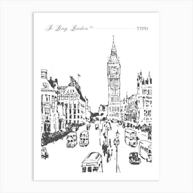 So Long, London Music Poster Black & White Art Print