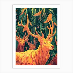 Deer In The Forest 19 Art Print