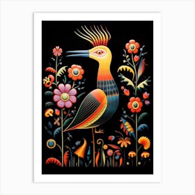 Folk Bird Illustration Cormorant 1 Art Print