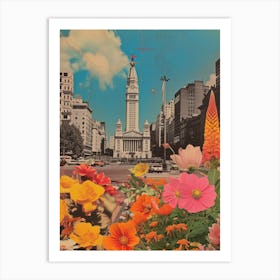 Buenos Aires   Floral Retro Collage Style 4 Art Print