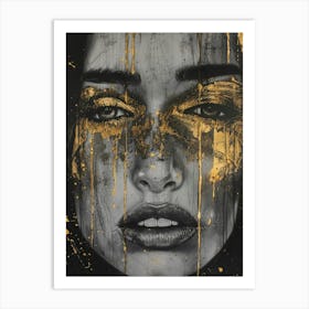 Gold Face 4 Art Print