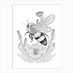 Bumblebee 2 William Morris Style Art Print